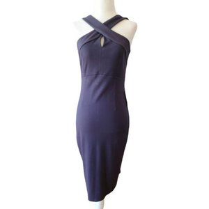 NEW WOMEN'S FELICITY & COCO TWISTED HALTER NECK NAVY DRESS SZ SMALL NWT
